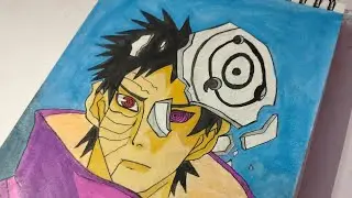 Obito Uchiha Drawing|Step by step drawing #narutoshippuden #obito #uchiha #youtube