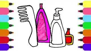 Рисунки для девочек. Как нарисовать косметику Makeup. Раскраски для девочек.