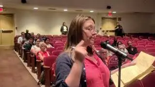 Penny Lewis delivers testimony at the CUNY BOT Hearing on June 17, 2024