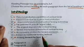 IELTS Reading tips and tricks |  Skyscraper farming reading passage  answers | 