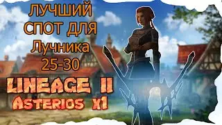 ТОП МЕСТО ДЛЯ ПРОКАЧКИ ЛУЧНИКА 25-30 УРОВЕНЬ LINEAGE 2 Asterios x1
