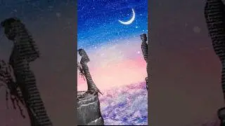 Couple on the Rock - Time lapse acrylic painting