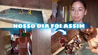 BANHO DE PISCINA EM FAMÍLIA NOSSO DIA.