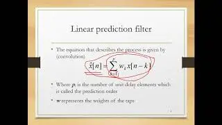 Digital Communication - V8 - Linear Prediction Filters (LPC)