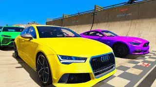 GTA V SPIDERMAN Container Epic Mega Crazy PARKOUR Challenge \ SUPERHERO Yellow, Pink, Green, Red!