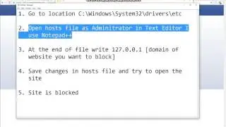 How to block any website(Easy using Notepad)
