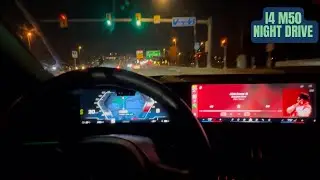 BMW i4 M50 POV Night Drive (3D Audio)(ASMR) /// Binaural // @DavidBayer33 Motivational Night Drive
