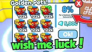 🤯Making Gold Hardcore Pet with 8% Luck!! and Got Easy Fuse *Menthod* | Pet Simulator X