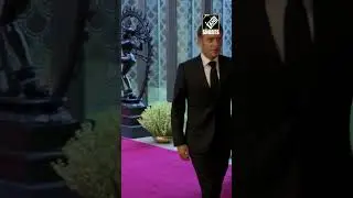 French President Emmanuel Macron arrives at Bharat Mandapam for G20 Summit