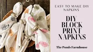 Easy DIY Block Print Napkins in Fun Colorful Designs.