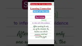 Learn English word of the day surmise 