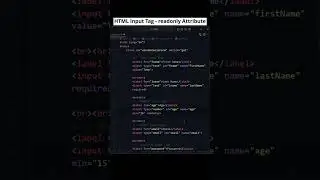 Unlocking HTML Input Types: How to Use the Readonly Attribute! 