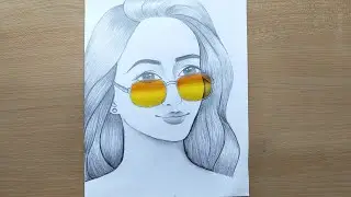 How to draw a Girl with Glasses step by step / Face Drawing / Pencil Sketch