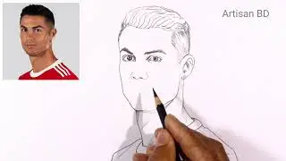 Drawing of Sketch Easy Cristiano Ronaldo | how to Draw Cr7 Football Player | ronaldo drawing easy