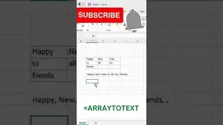 Arraytotext function in Excel 