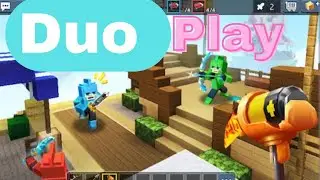 Playing duo with pro players in Blockman Go Bedwars