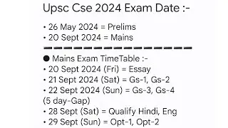 Upsc 2024 Exam DATE