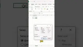 Series Tool in Excel #shorts #short #excel #exceltips