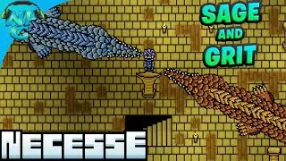Necesse - Farming Sage and Grit Boss and Getting Invaded by Raiders!
