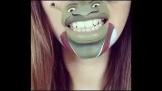 Смешной макияж губ. Рисунки животных на лице
