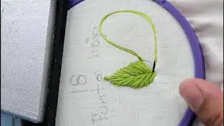punto hoja, Puntadas para bordar, bordado fácil, bordado para principiantes. leave stich.