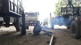 Dùng máy hàn gió đá để xả và uốn công cây sắt