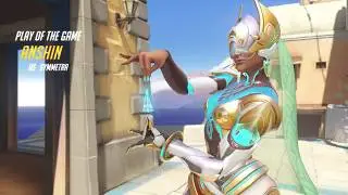 Post-patch Symmetra walking back to the point getting assist-elims.