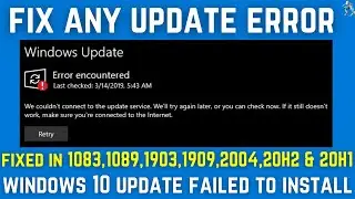 Fix Windows 10 Update Error Encountered | Windows 10 Update Failed To Install | Fix Missing Security