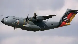 4Kᵁᴴᴰ 2x Airbus A400M Atlas German Air Force Takeoff Departure @ NATO Days