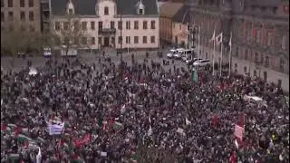 Massive crowd of anti-Israel activists gather in Malmö, to protest against Israeli singer Eden Golan