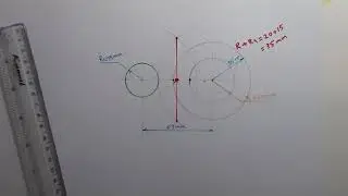 10. Draw a line tangent to two circles of different radii crossed tangent