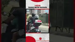 Karabük'te 2'si çocuk 3 kişinin motosiklet üzerindeki tehlikeli yolculuğu kameraya yansıdı.
