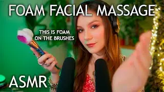 ASMR Face Massage - Brushes and Foam 💎 No Talking, Birds in the background