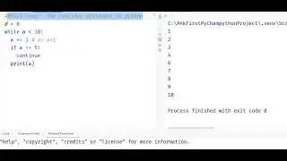Learn Python : While Loop - The continue Statement in python