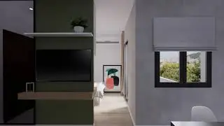enscape 3d animation video for a studio with an area of 32 m2