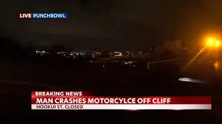 Motorcyclist rode off cliff on Hookui Street and Puowaina Drive in critical condition