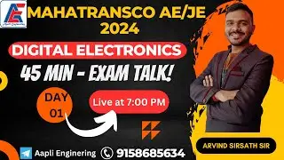 MAHATRANSCO AE/JE  Live Batch |  Digital Electronics | Day- 01 | By Arvind Sir