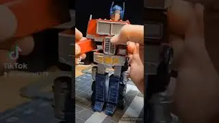 Optimus Prime! Made out of soda cans, glue and paint.