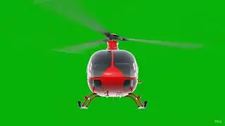 Helicopter flying greenscreen video 