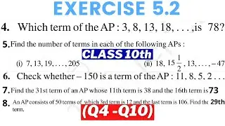 Arithmetic Progression Class 10 Chapter 5 Ex 5.2 Q4 to Q10 NCERT