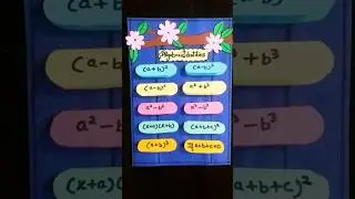 Algebraic identities working model |Algebraic identities project 