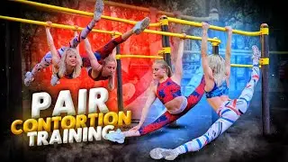 Pair Contortion Training. Stretching and Gymnastics. Flexshow.
