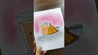 Comment your fav rainy season breakfast 😋 | easy drawing ideas #shorts #monsoon #summervibes