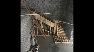 Бетонная лестница с забежными ступеньками в городе Рыбинск Ярославская область