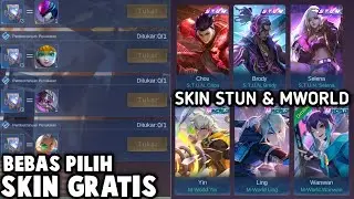 EVENT SKIN GRATIS BEBAS PILIH ! - SKIN STUN DAN MWORLD RESALE !! ALL STAR 2024 MOBILE LEGEND
