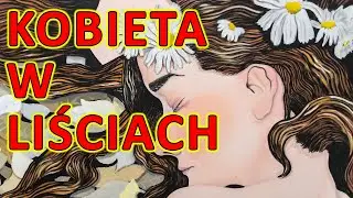 Ręcznie malowana kobieta w liściach na klatce schodowej
