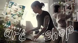artist shop vlog ❀ prepping for spring update, chats & cozy vibes ࣪ ˖