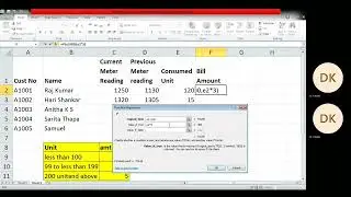 Electricity Bill Calculation using Excel