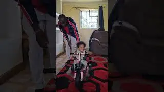 Riding on a bicycle with Daddy's help 🥰❤️