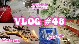 VLOG #48 - Shopping at Thrift Stores / Making Crafts to Sell / Thrifted DIY Projects